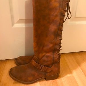 EuroSoft Selden Back Lace Tall Boot in Cognac